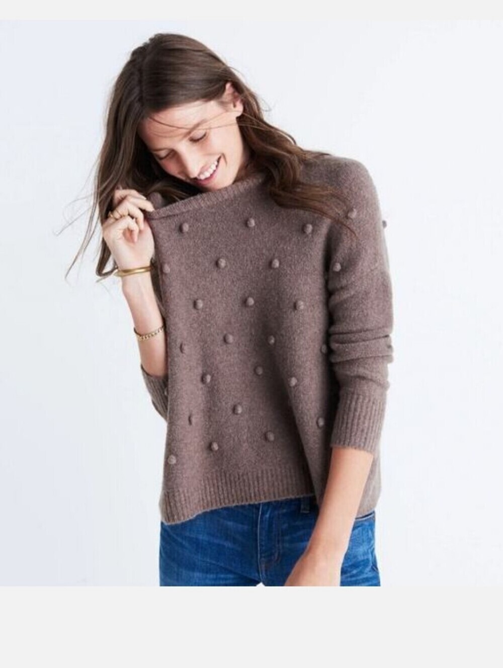 Madewell Merino Wool Blend Pom Pom Sweater Size XS